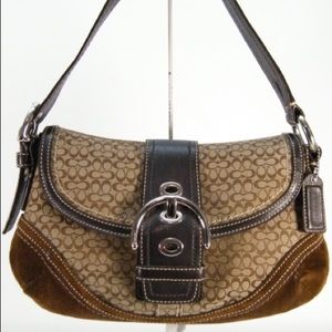 Coach Soho Pleated Signature Flap Purse Handbag